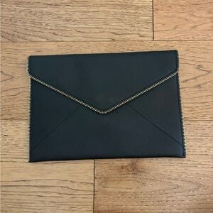 Rebecca Minkoff Black Envelope Clutch with Gold Trim